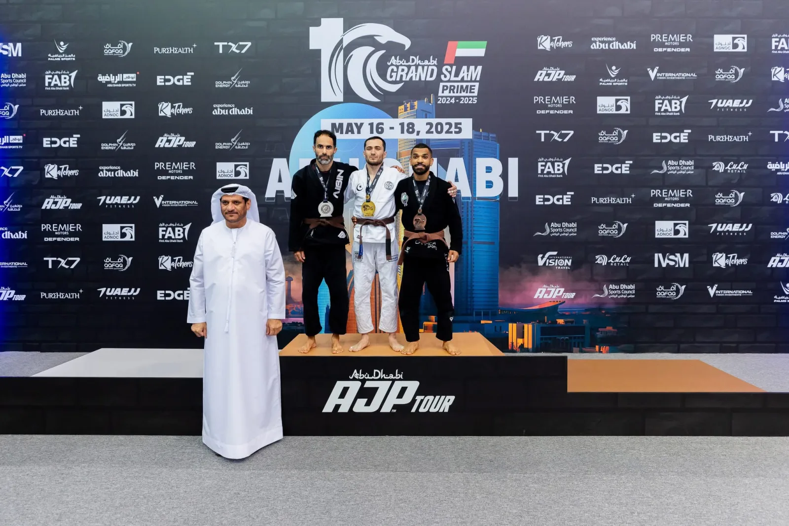 Kaizen athletes on the Abu Dhabi Grand Slam podium